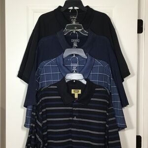 Van Heusen/Foundry/L.L.Bean Men’s Short Sleeve Polo Shirts, Lot of 4, 2XLT